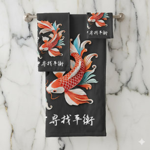 Prosperidad de Koi Rojo y Azul Yin Yang