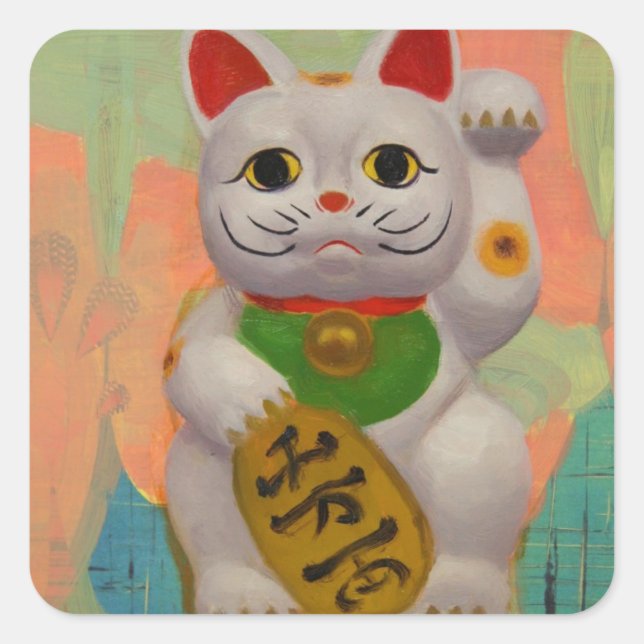 Prosperity Cat Pegatinas (Anverso)