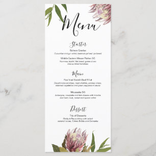Protea Boho Greenery Menú Boda Eucalyptus