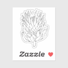Protea personalizado blanco y negro Pegatina de co