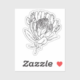 Protea personalizado blanco y negro pegatina de co