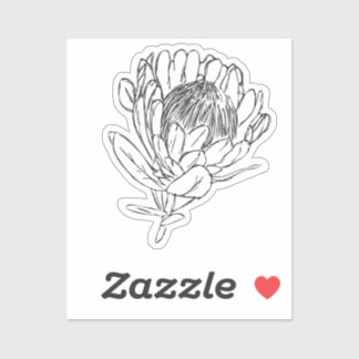Protea personalizado blanco y negro pegatina de co