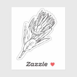 Protea personalizado blanco y negro pegatina I