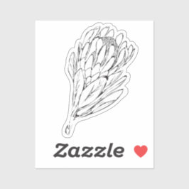 Protea personalizado blanco y negro pegatina II