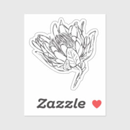 Protea personalizado blanco y negro pegatina VIII