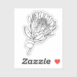 Protea Personalizado negro y blanco Pegatina de co