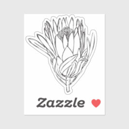 Protea personalizado negro y blanco pegatina de co