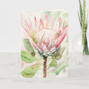 Protea Watercolor Art Imprimir tarjeta de felicita