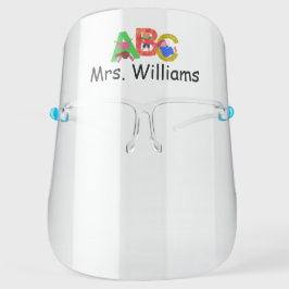 Protector Facial Carta ABC Profesora de preescolar o primaria