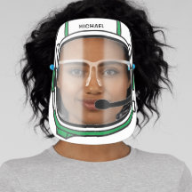 Casco Astronauta Espacial Verde Moderno Personaliz