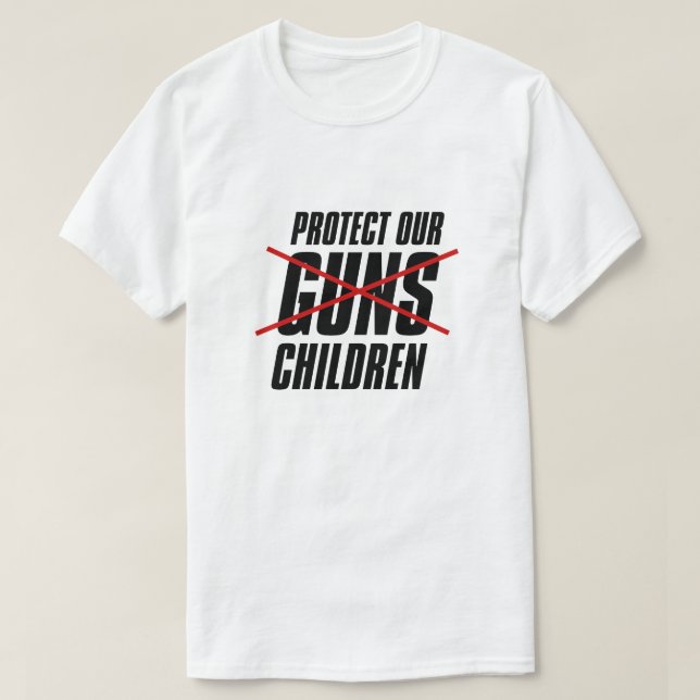 Proteger a nuestros niños - Camiseta de reforma de (Diseño del anverso)