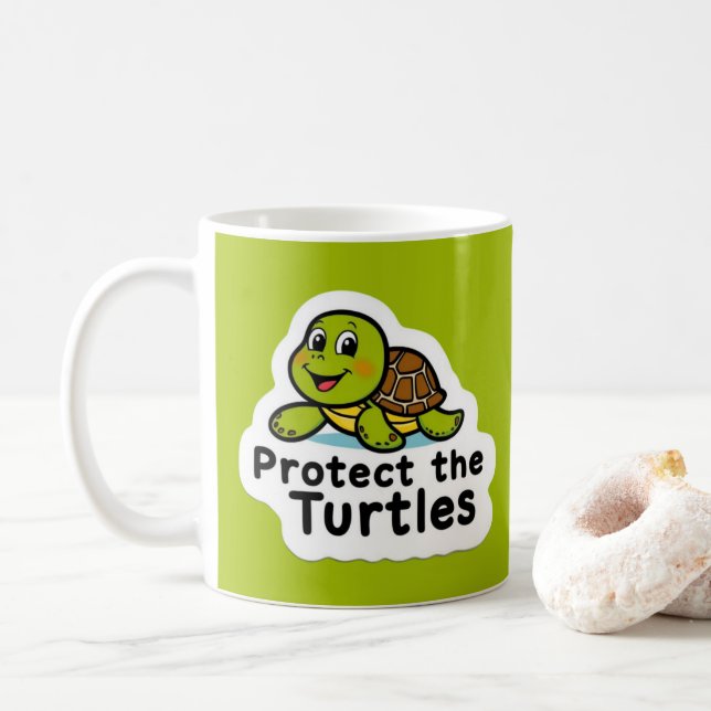 Proteger la taza de tortugas (Con donut)