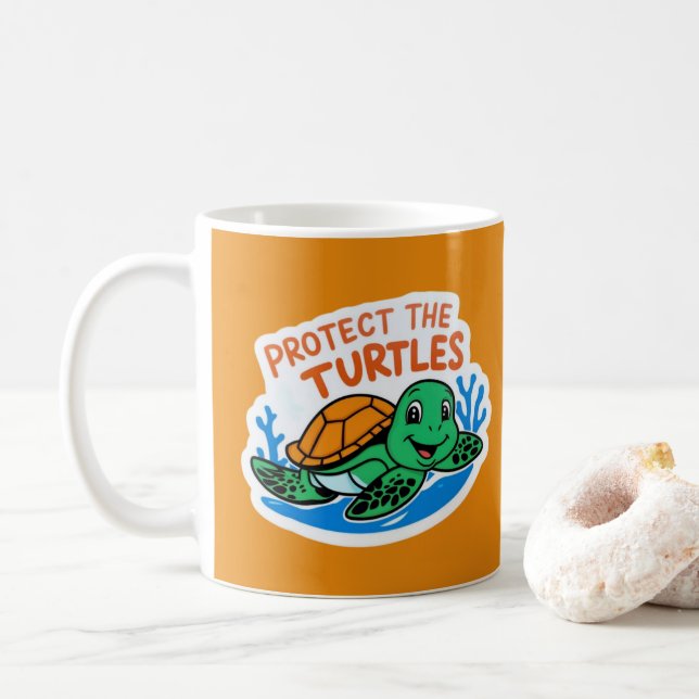 Proteger la taza de tortugas (Con donut)