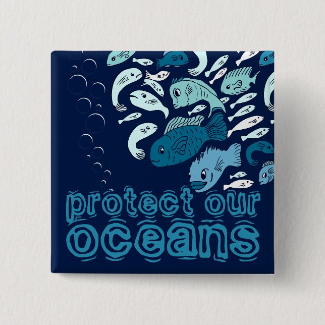 Proteger nuestro botón de pescado azul oceánico (Anverso)