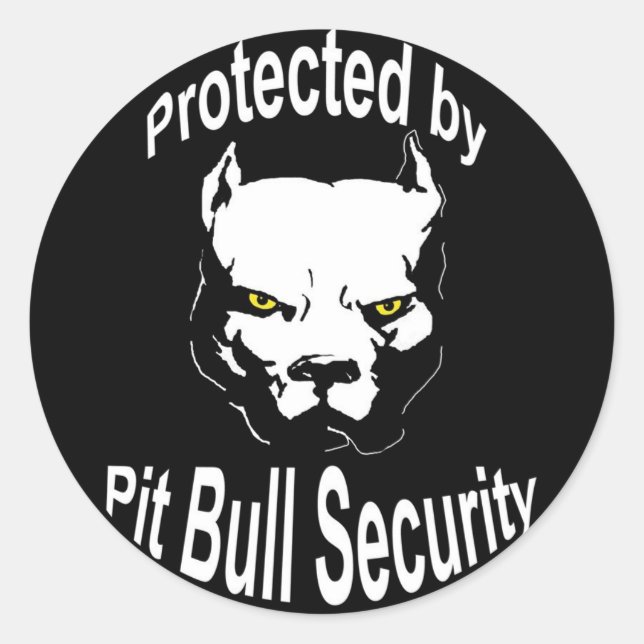 Protegido por Pegatinas de seguridad de pitbulls (Anverso)