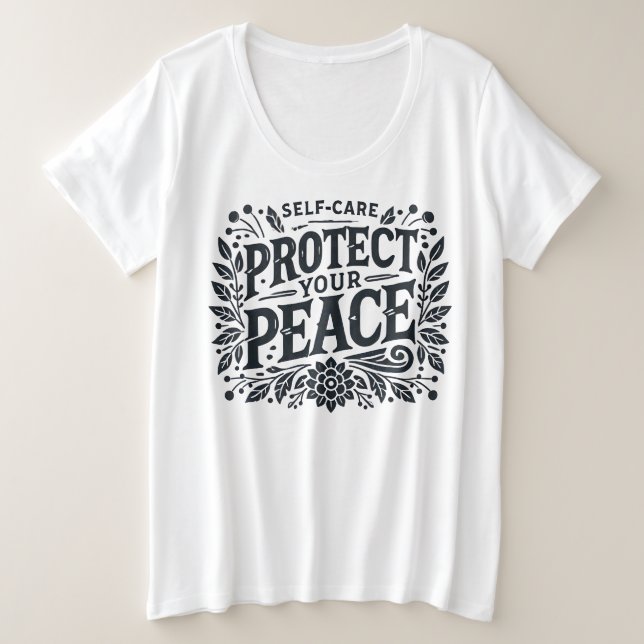 Proteja su camiseta de mujeres tamaño Peace Plus (Anverso del diseño)
