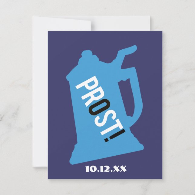 Protesta 80 cumpleaños Invitación a fiesta Azul y  (Anverso)