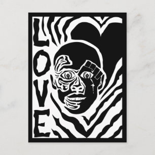 protesta con postal de amor