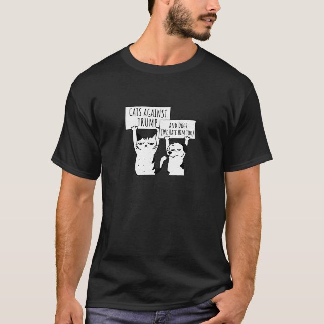 Protesta contra la camiseta de Trump por gatos y p (Anverso)