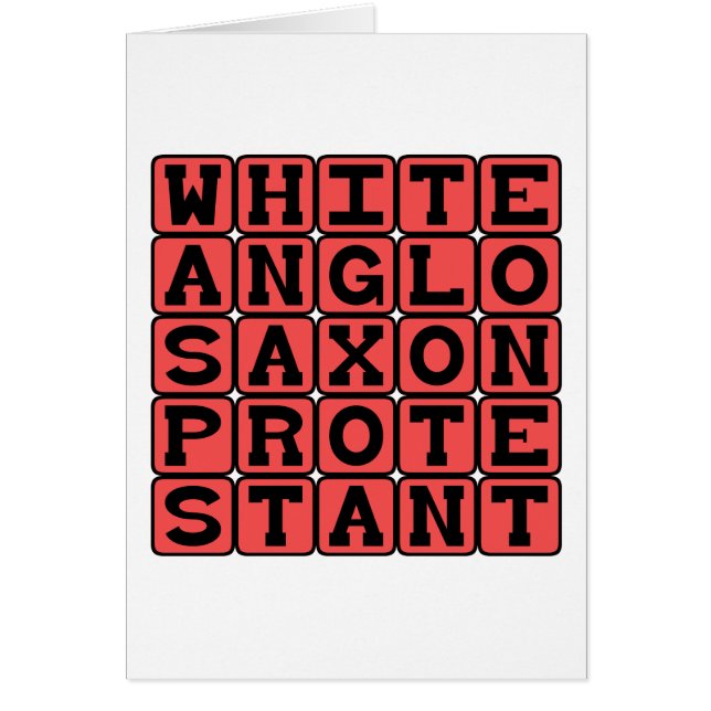 Protestante anglosajón blanco, WASP (Frente)