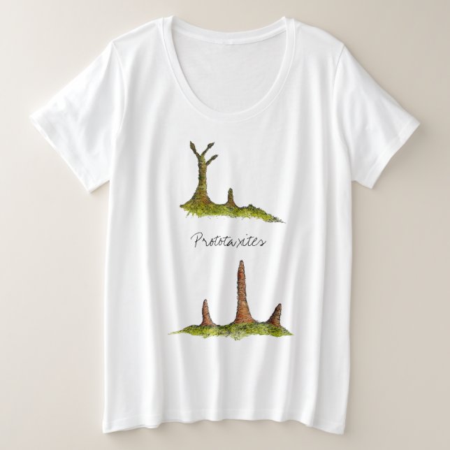 Prototaxites Fungi / Lichen Plus Tamaño T-Shirt (Anverso del diseño)