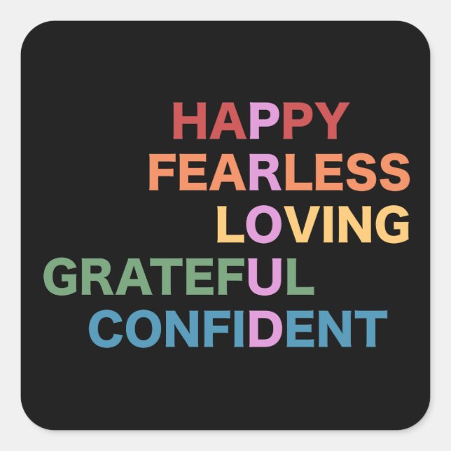 PROUD Black Square Pegatina (Anverso)