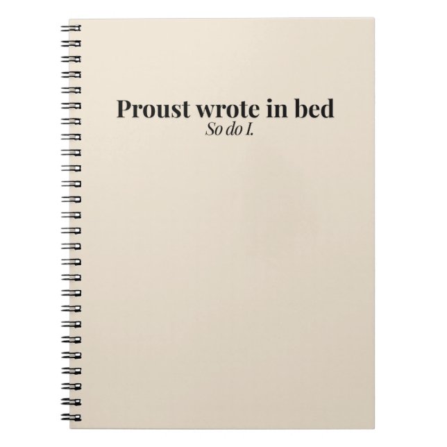 Proust escribió en cuaderno de cama – Cuaderno lit (Frente)