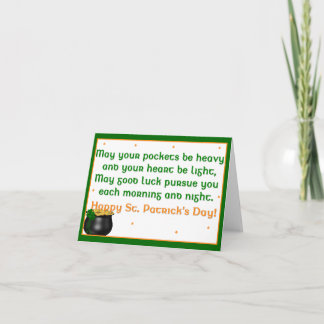 Proverbio irlandés 1 Tarjeta de felicitación del D