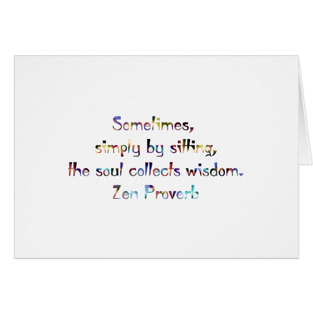 Proverbio-Yoga/meditación del zen (Anverso (Horizontal))