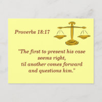 Proverbios 18 17 Justicia Tarjeta de Memoria de Ve