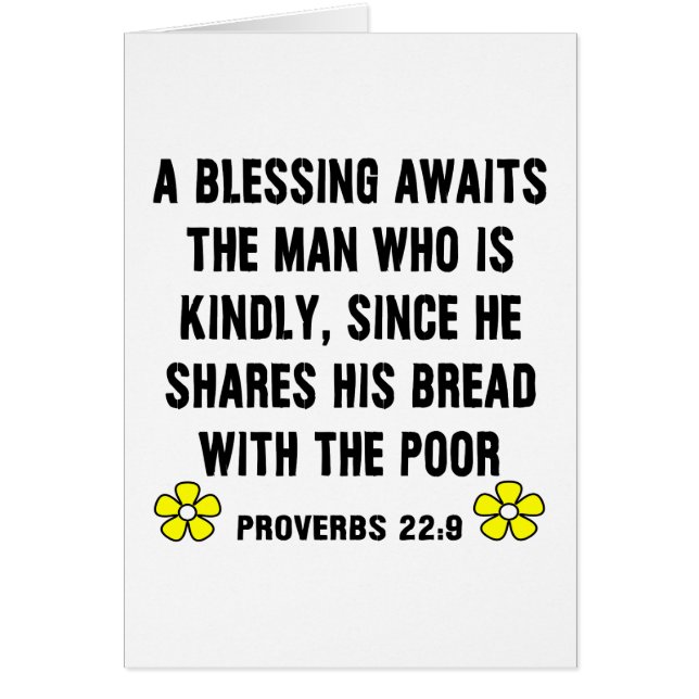 Proverbios 22:9 sobre la amabilidad (Frente)
