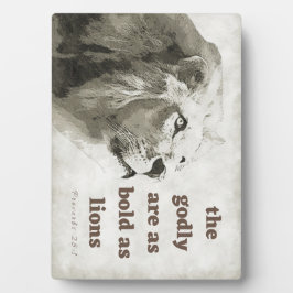 Proverbios 28:1 Negrita en placa de leones