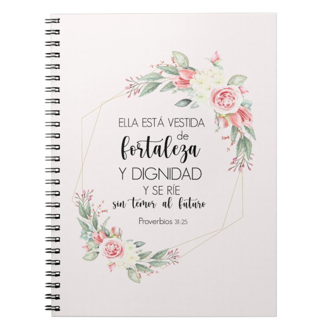 proverbios 31 25 Libreta con espiral (Frente)