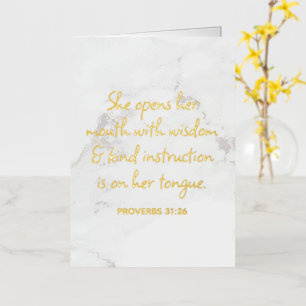 Proverbios 31:26 Versículo de la Biblia en Mármol