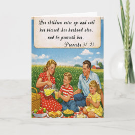 Proverbios 31:28 Tarjeta de cumpleaños para madre 