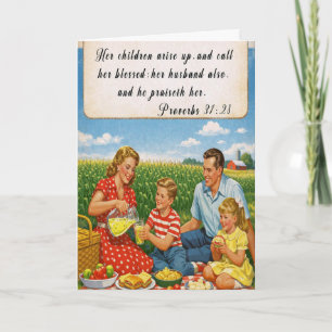 Proverbios 31:28 Tarjeta de cumpleaños para madre