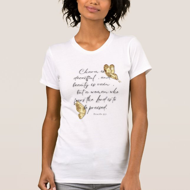 Proverbios 31:30 Camiseta de mujer (Anverso)