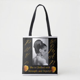 Proverbios 31 Bolsa de Tote Negra y Amarilla