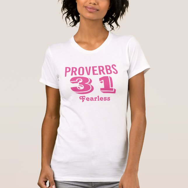 Proverbios 31, camisetas cristianas para mujeres (Anverso)
