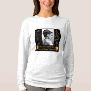 Proverbios 31 Mujer Camiseta de manga larga blanca