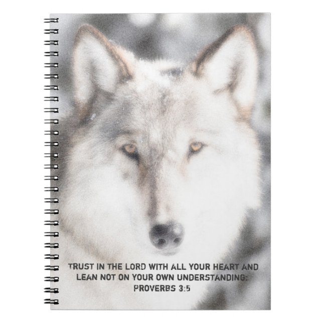 Proverbios 3:5 Cuaderno de Lobo (Frente)