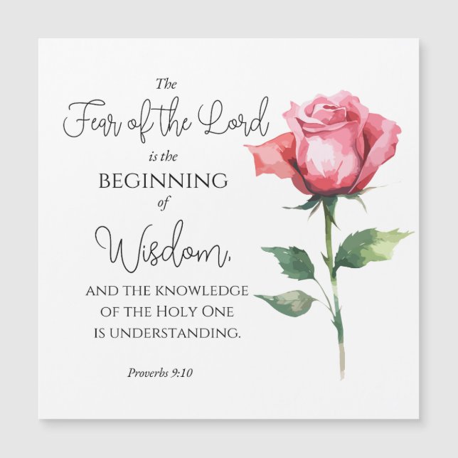 Proverbios 9:10 Miedo a la Biblia de las flores de (Anverso)