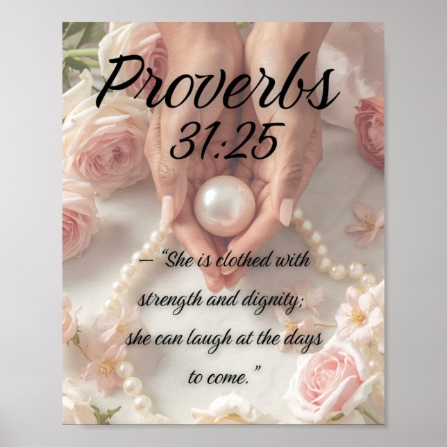Proverbs 31:25 - Arte de lujo cristiano (Frente)