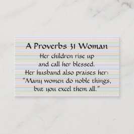 Proverbs 31 Mujer Mamá llama a franjas de tarjetas