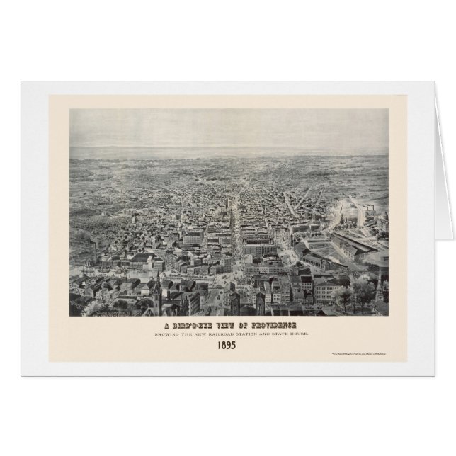 Providence, mapa panorámico de RI - 1894 (Anverso (Horizontal))
