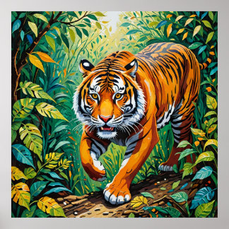 Prowler de la jungla - Tigre en arte de brillantes