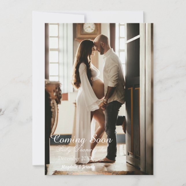  Próximamente Personalizado Foto Invitación de emb (Anverso)