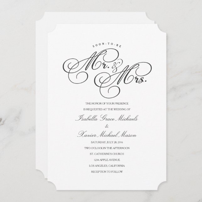 Próximamente Sr. y Sra. | Invitación a la boda (Anverso / Reverso)