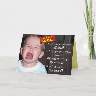¡Próximamente! Tarjeta Baby Shower graciosa