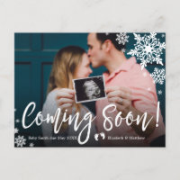 Próximamente Tarjeta Postal de Anuncio de Embarazo